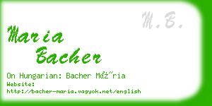 maria bacher business card